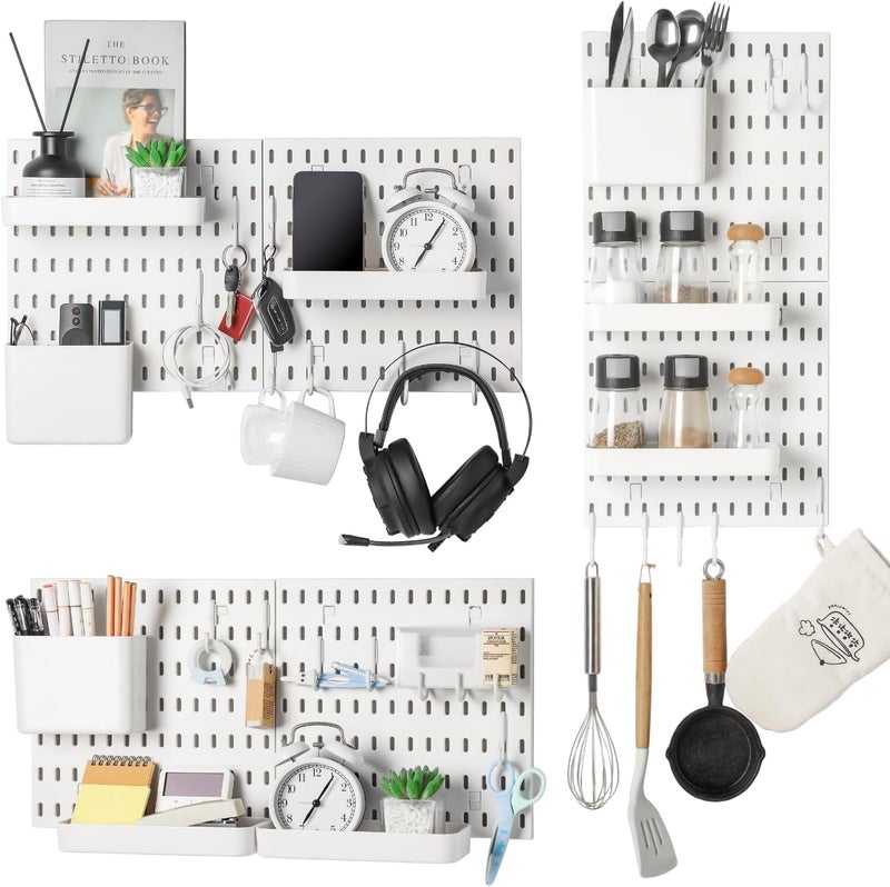 KEEPO Peg Board Organizer Accessories, Peg Board With Accessories, Pegboard Hooks, Pegboard Bins (Shelves) - Image 4